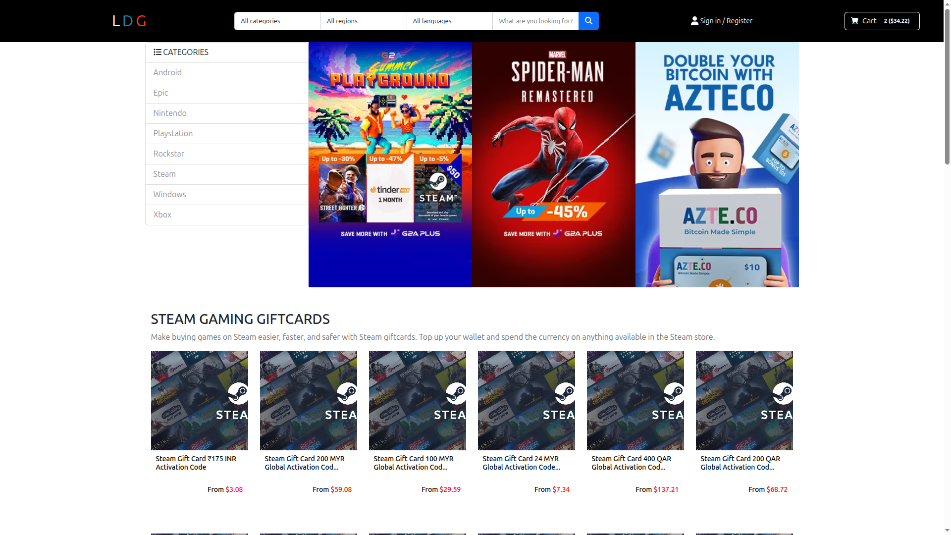 E-commerce platform selling digital products (gaming cards, gift cards). Custom build, HTML+CSS+Javascript+Bootstrap, PHP+MySQL, Stripe checkout, data extraction and web scraping, feed import automation, SMS gateways. URL: https://lunadigitalgames.com/